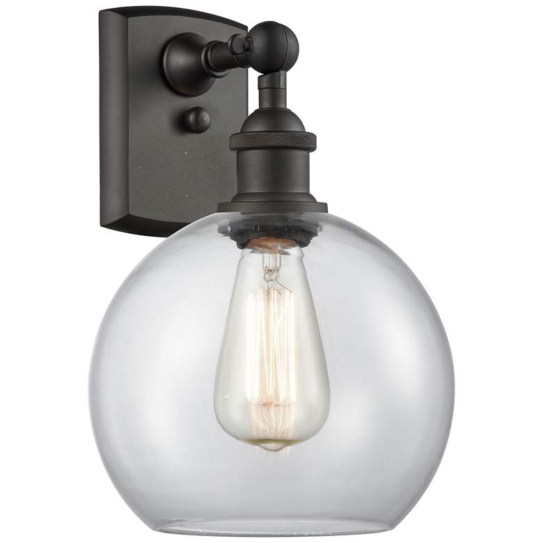 Image 1 Ballston Athens 8" Incandescent Sconce- Bronze Finish - Clear Shade