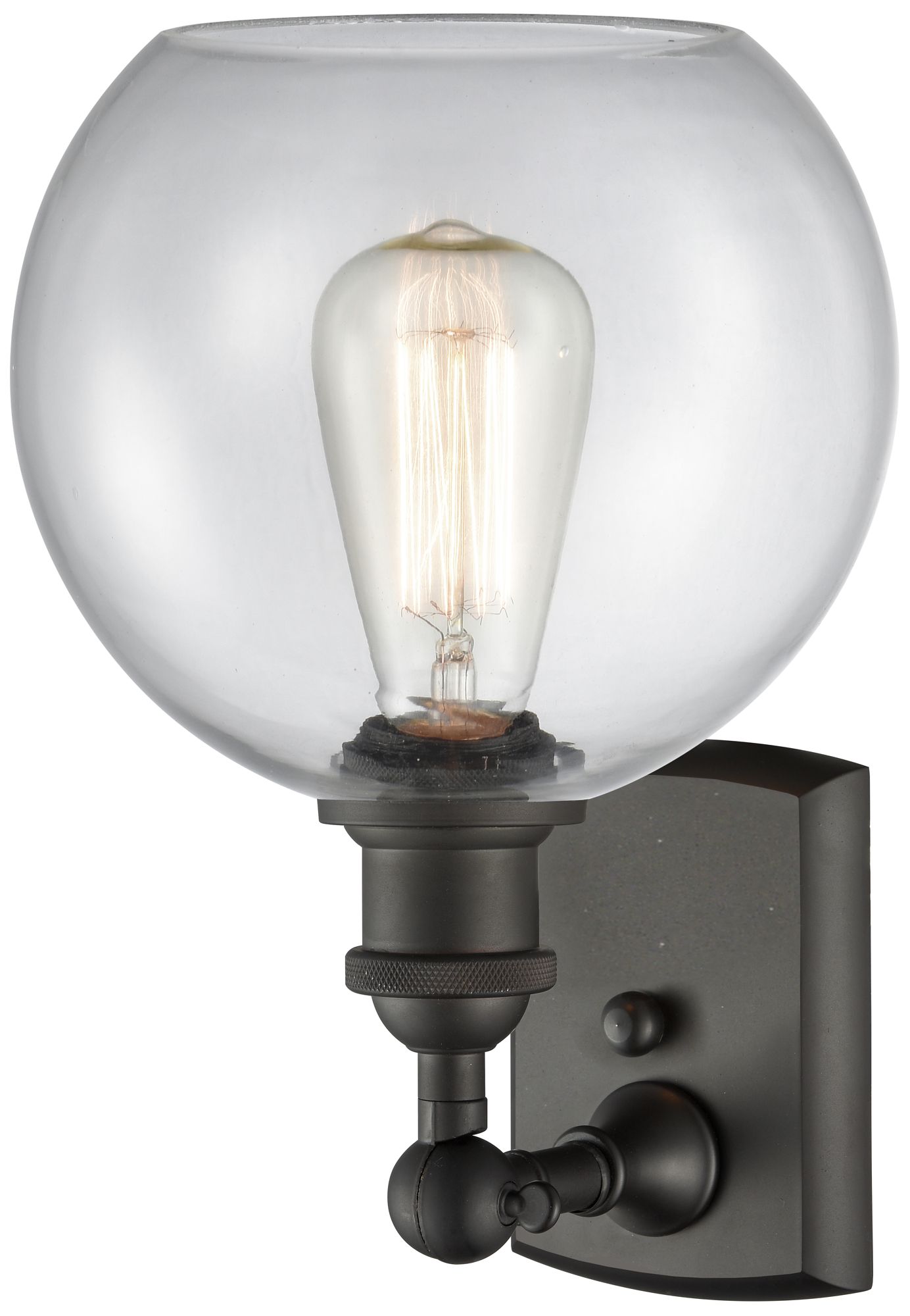 Image 2 Ballston Athens 8" Incandescent Sconce- Bronze Finish - Clear Shade more views