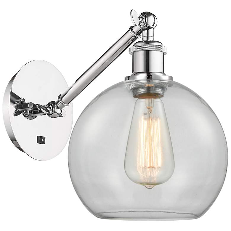 Image 1 Ballston Athens 8 inch Incandescent Sconce - Chrome Finish - Clear Shade