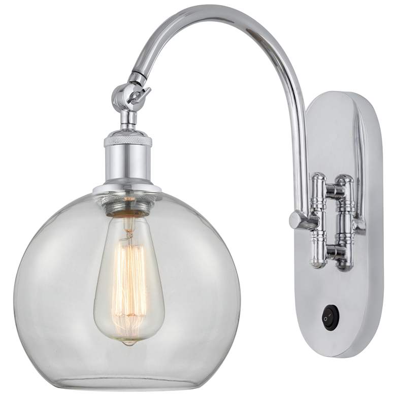 Image 1 Ballston Athens 8" Incandescent Sconce- Chrome Finish - Clear Shade