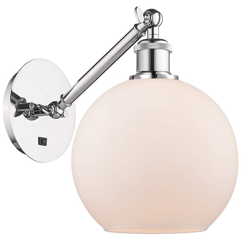 Image 1 Ballston Athens 8" Incandescent Sconce - Chrome Finish - Matte White S