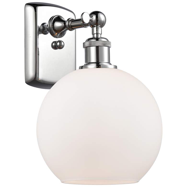 Image 1 Ballston Athens 8" Incandescent Sconce- Chrome Finish - Matte White Sh