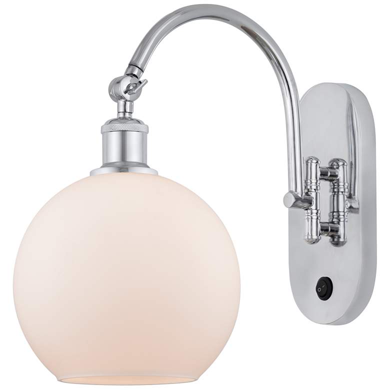 Image 1 Ballston Athens 8" Incandescent Sconce- Chrome Finish - Matte White Sh