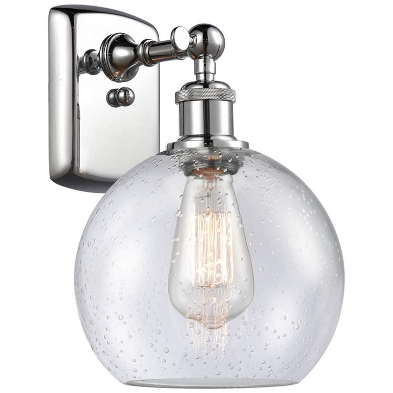 Image 1 Ballston Athens 8" Incandescent Sconce- Chrome Finish - Seedy Shade