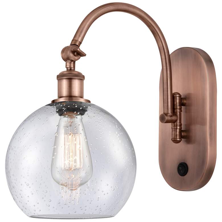 Image 1 Ballston Athens 8" Incandescent Sconce- Copper Finish - Seedy Shade