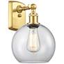 Ballston Athens 8" Incandescent Sconce- Gold Finish - Clear Shade