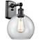 Ballston Athens 8" Incandescent Sconce- Matte Black Finish - Clear Sha