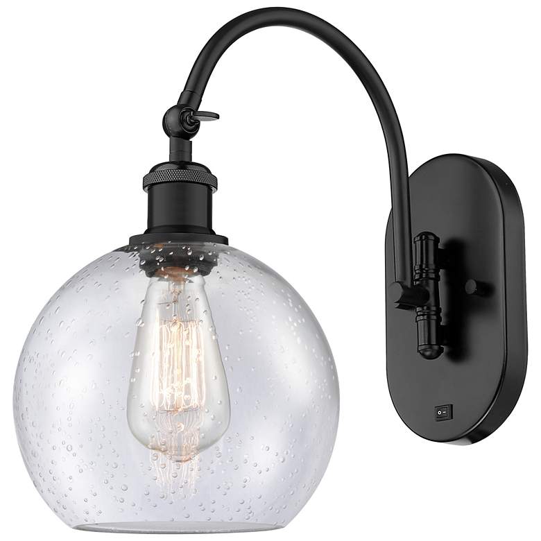 Image 1 Ballston Athens 8" Incandescent Sconce- Matte Black Finish - Seedy Sha