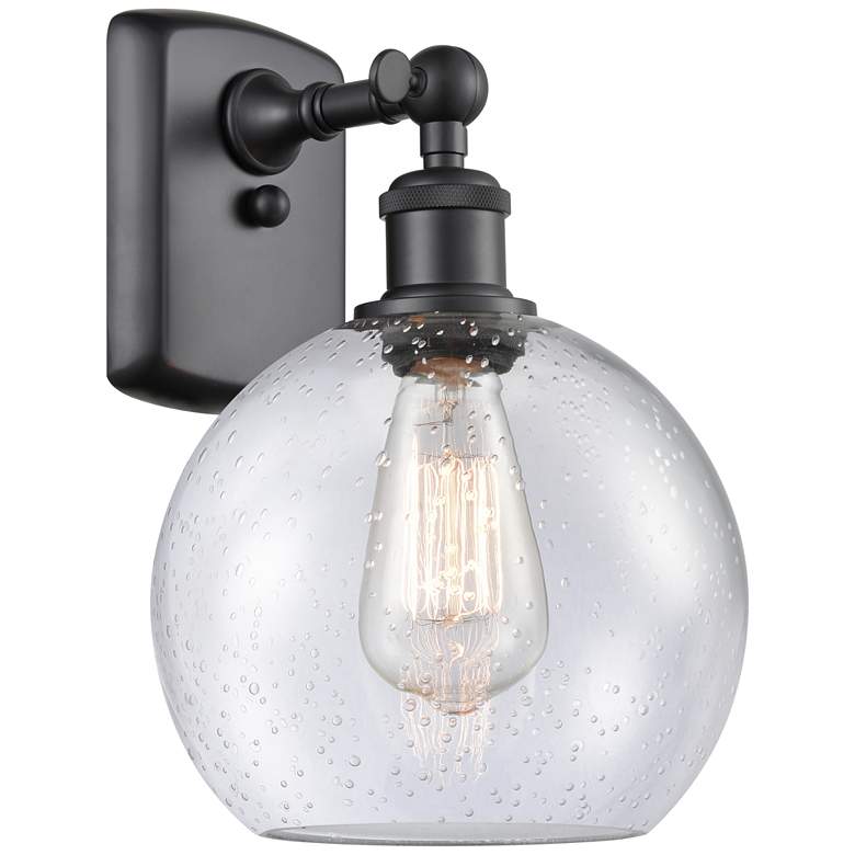 Image 1 Ballston Athens 8" Incandescent Sconce- Matte Black Finish - Seedy Sha