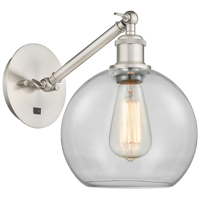 Image 1 Ballston Athens 8" Incandescent Sconce - Nickel Finish - Clear Shade