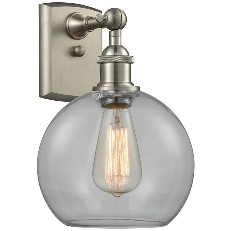 Image 1 Ballston Athens 8" Incandescent Sconce- Nickel Finish - Clear Shade