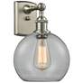 Ballston Athens 8" Incandescent Sconce- Nickel Finish - Clear Shade