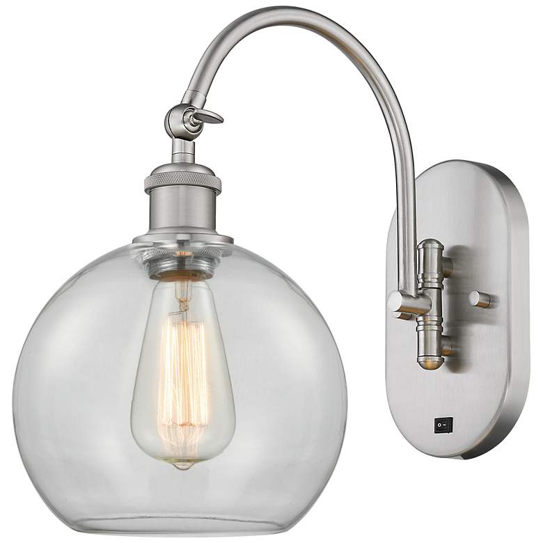 Image 1 Ballston Athens 8" Incandescent Sconce- Nickel Finish - Clear Shade