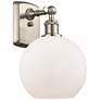 Ballston Athens 8" Incandescent Sconce- Nickel Finish - Matte White Sh