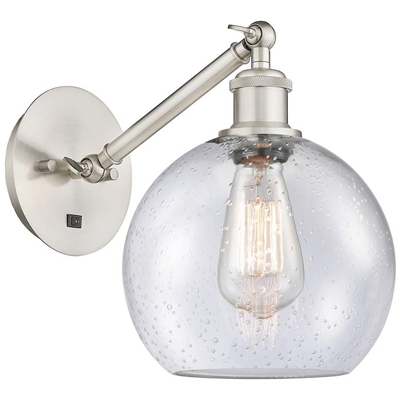 Image 1 Ballston Athens 8" Incandescent Sconce - Nickel Finish - Seedy Shade