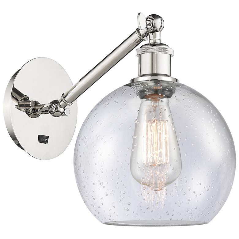 Image 1 Ballston Athens 8" Incandescent Sconce - Nickel Finish - Seedy Shade