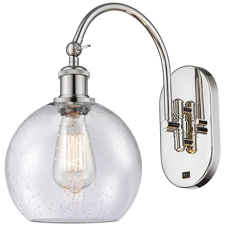 Image 1 Ballston Athens 8" Incandescent Sconce- Nickel Finish - Seedy Shade