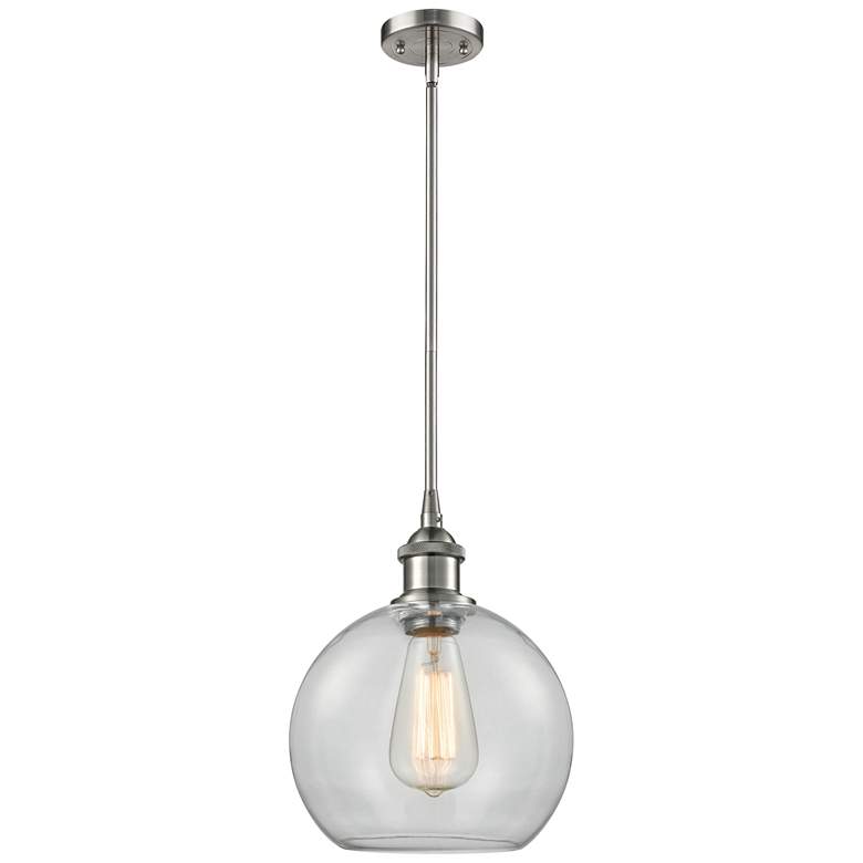 Image 1 Ballston Athens 8" LED Mini Pendant - Brushed Satin Nickel - Clear