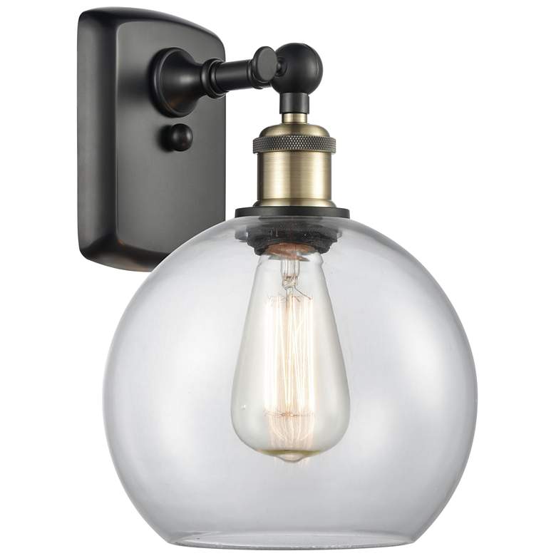 Image 1 Ballston Athens 8" LED Sconce - Black Brass Finish - Clear Shade