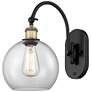 Ballston Athens 8" LED Sconce - Black Brass Finish - Clear Shade