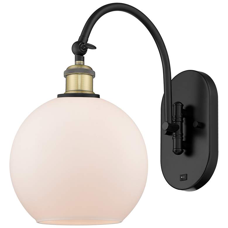 Image 1 Ballston Athens 8" LED Sconce - Black Brass Finish - White Shade