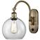 Ballston Athens 8" LED Sconce - Brass Finish - Clear Shade