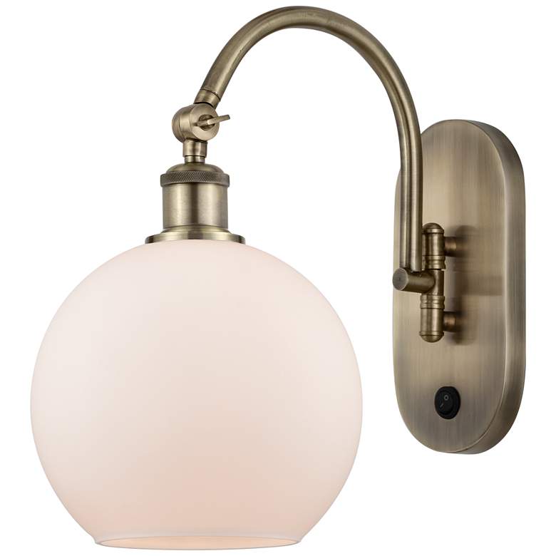 Image 1 Ballston Athens 8" LED Sconce - Brass Finish - Matte White Shade