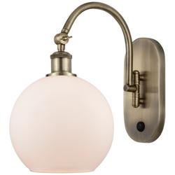 Ballston Athens 8" LED Sconce - Brass Finish - Matte White Shade