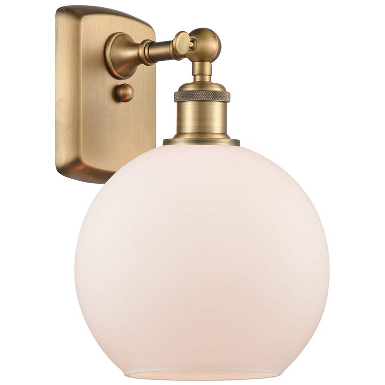 Image 1 Ballston Athens 8" LED Sconce - Brass Finish - Matte White Shade