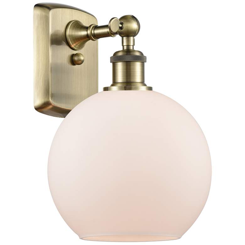 Image 1 Ballston Athens 8" LED Sconce - Brass Finish - Matte White Shade