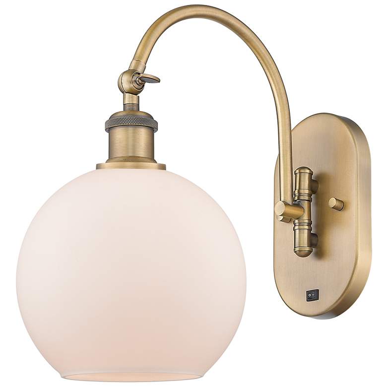 Image 1 Ballston Athens 8" LED Sconce - Brass Finish - Matte White Shade
