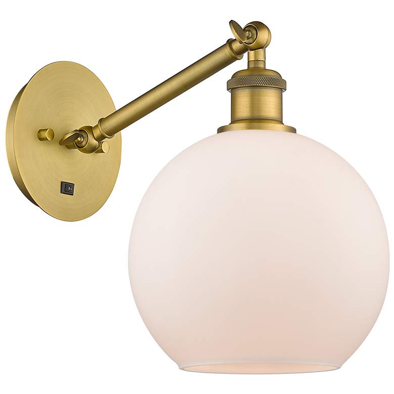 Image 1 Ballston Athens 8" LED Sconce - Brass Finish - Matte White Shade