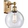 Ballston Athens 8" LED Sconce - Brass Finish - Seedy Shade