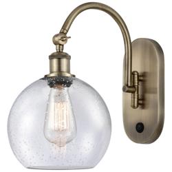 Ballston Athens 8" LED Sconce - Brass Finish - Seedy Shade