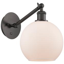 Ballston Athens 8" LED Sconce - Bronze Finish - Matte White Shade