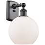 Ballston Athens 8" LED Sconce - Bronze Finish - Matte White Shade