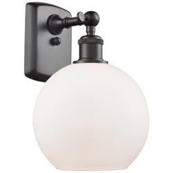 Ballston Athens 8" LED Sconce - Bronze Finish - Matte White Shade