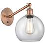 Ballston Athens 8" LED Sconce - Copper Finish - Clear Shade