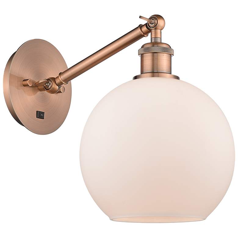 Image 1 Ballston Athens 8" LED Sconce - Copper Finish - Matte White Shade