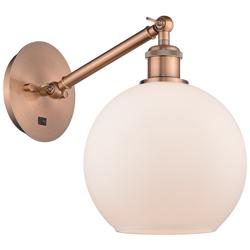 Ballston Athens 8" LED Sconce - Copper Finish - Matte White Shade