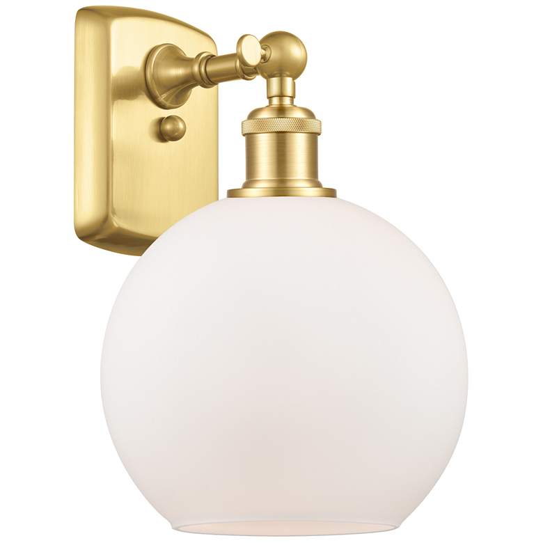 Image 1 Ballston Athens 8 inch LED Sconce - Gold Finish - Matte White Shade