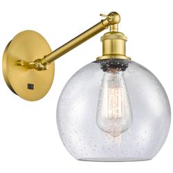 Ballston Athens 8" LED Sconce - Gold Finish - Seedy Shade