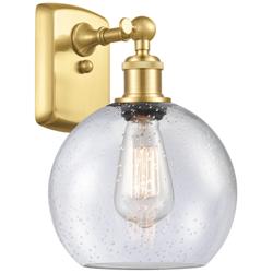 Ballston Athens 8" LED Sconce - Gold Finish - Seedy Shade