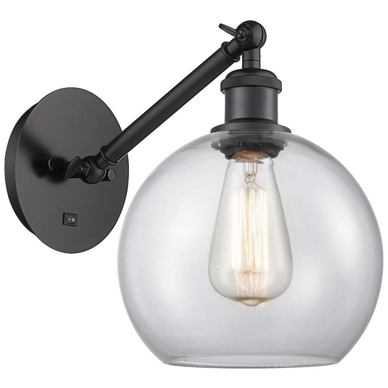 Image 1 Ballston Athens 8 inch LED Sconce - Matte Black Finish - Clear Shade
