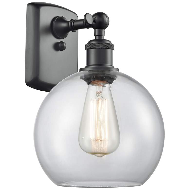 Image 1 Ballston Athens 8" LED Sconce - Matte Black Finish - Clear Shade