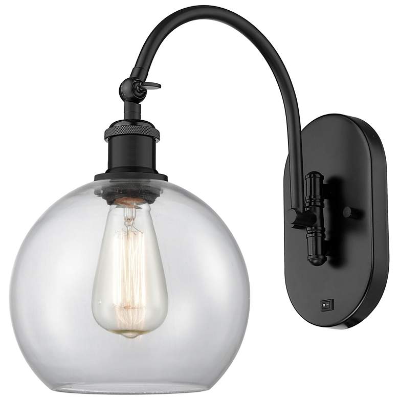 Image 1 Ballston Athens 8 inch LED Sconce - Matte Black Finish - Clear Shade