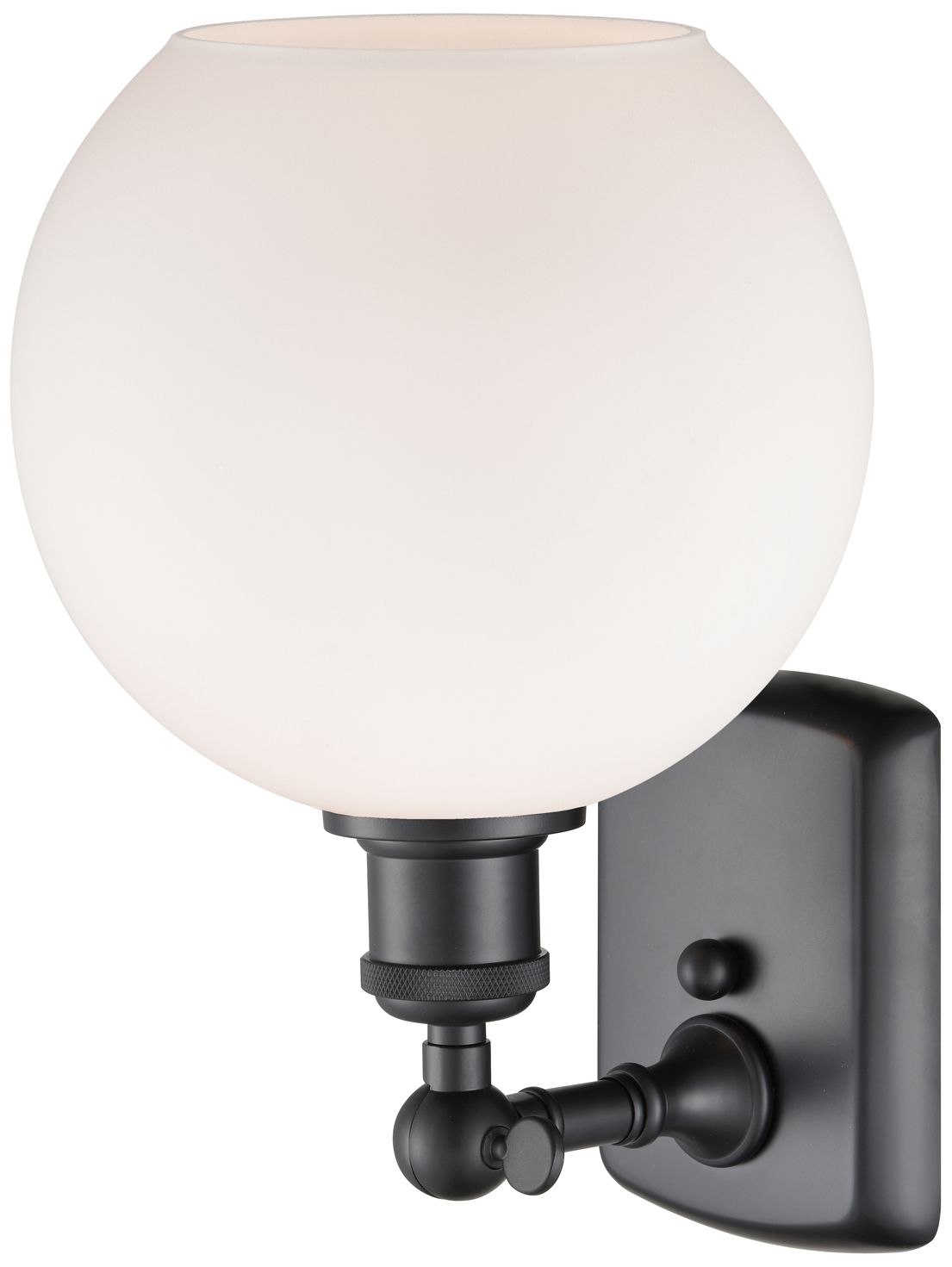 Image 2 Ballston Athens 8" LED Sconce - Matte Black Finish - Matte White Shade more views