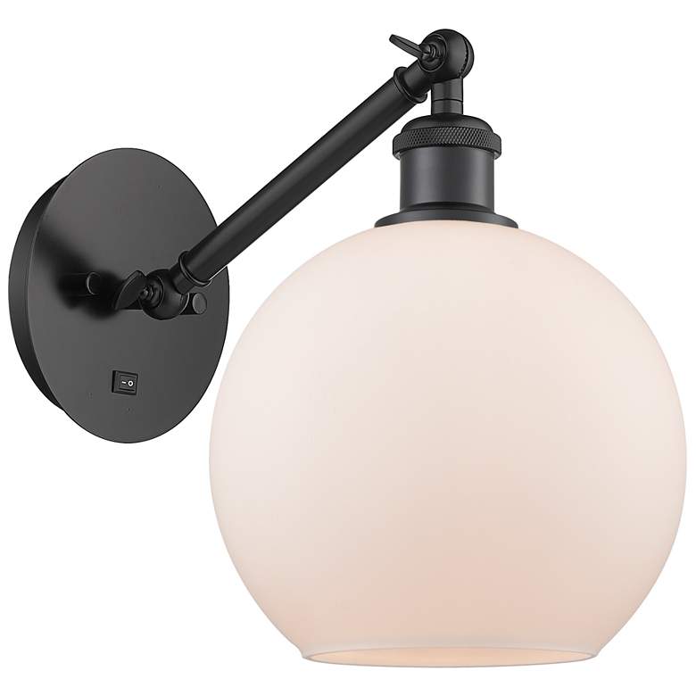 Image 1 Ballston Athens 8" LED Sconce - Matte Black Finish - Matte White Shade