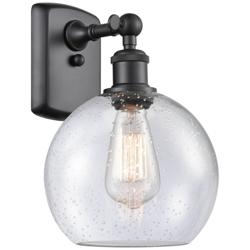 Ballston Athens 8" LED Sconce - Matte Black Finish - Seedy Shade