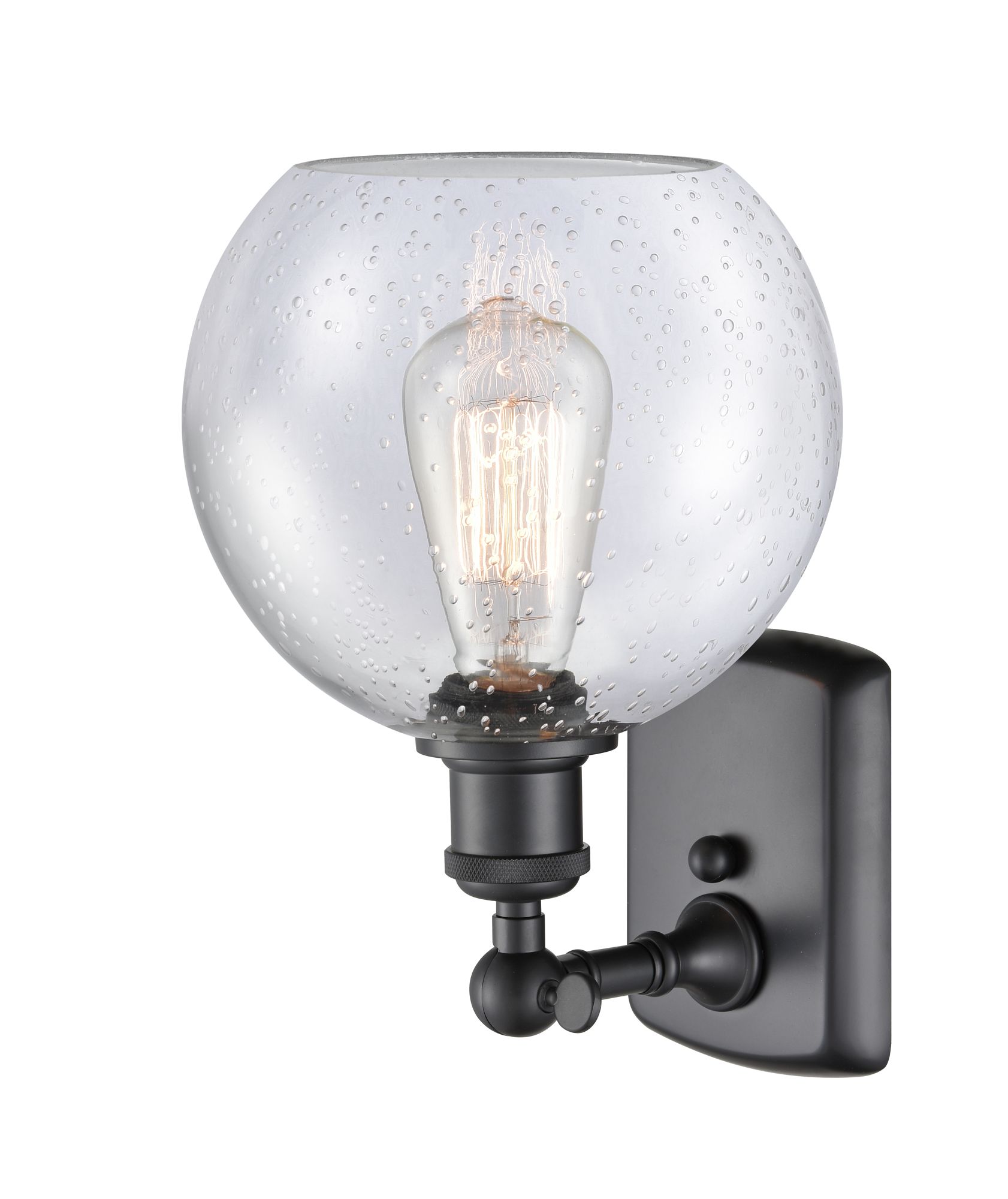 Image 2 Ballston Athens 8" LED Sconce - Matte Black Finish - Seedy Shade more views